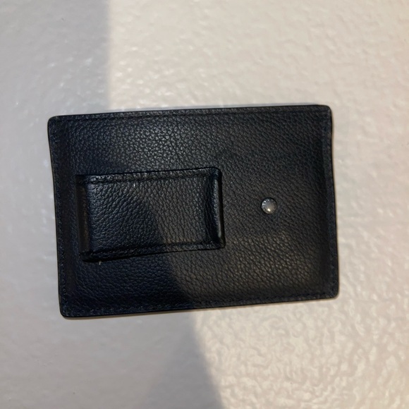 Coach Pebbled Black Leather Card Holder - Picture 2 of 3